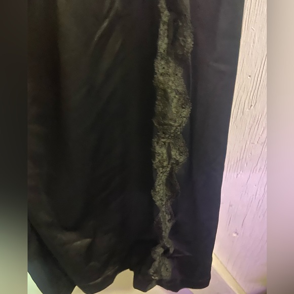 Vintage Annique by Rosa black satin three piece lounge nightwear set ladies med - Picture 3 of 15